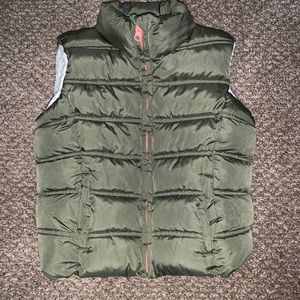 Gap Kids Boys Green Puffer Vest Zip Jacket Sz Small